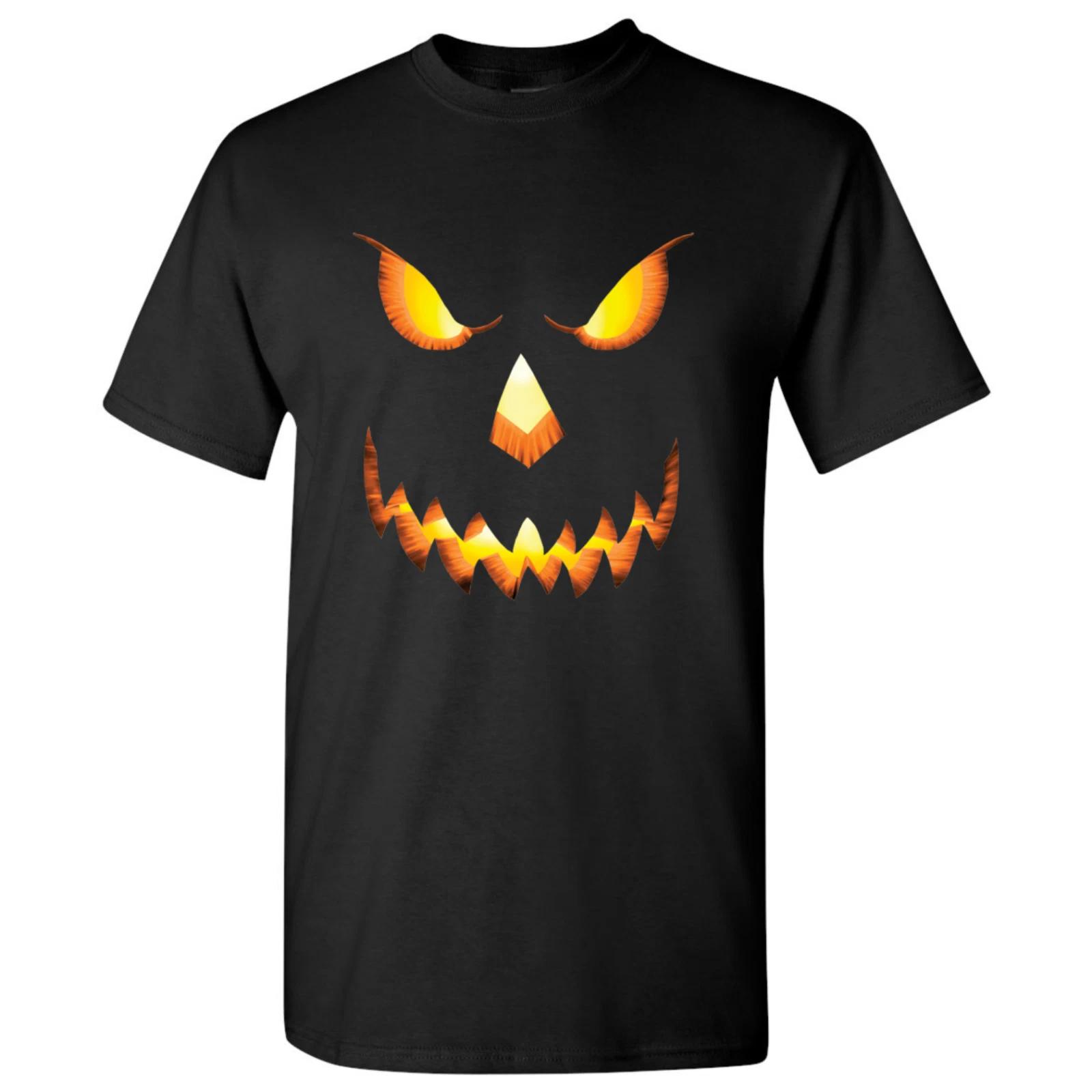 Halloween Pumpkin Head T-Shirt Cut Out Spooky Skeleton Skull Funny Costume NEW M