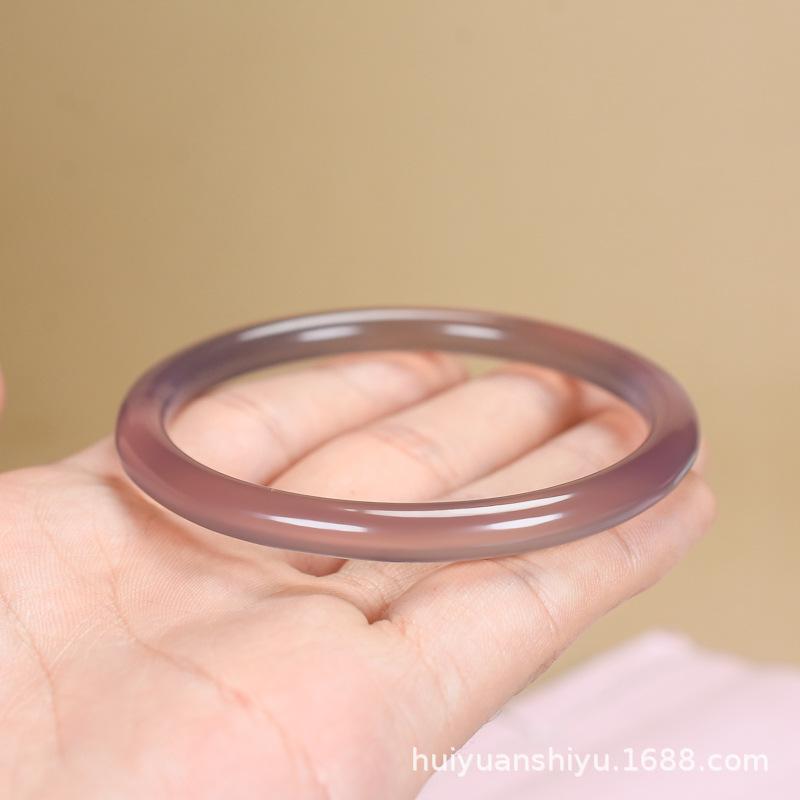 6MM Natural Icy Species Chalcedony Bracelet Fashionable Charm Agate Bangle Jade Bracelet Women's Gift