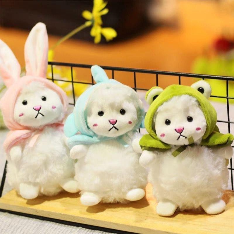 Cute Trendy Little Lamb Plush Toy Soft White Sheep Bag Charm Keychain Kids Doll