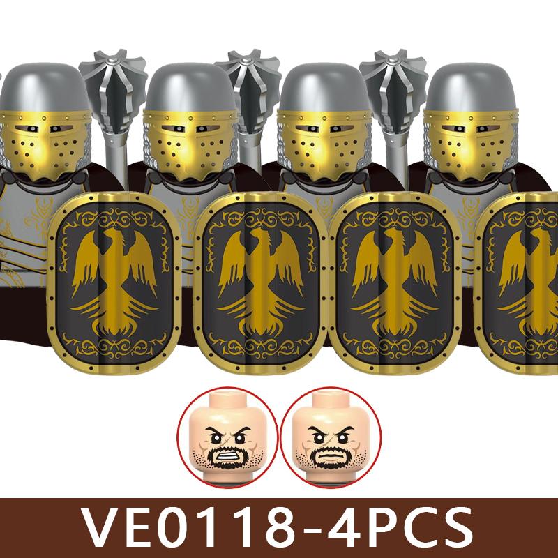 Castello Medievale Cavalieri Soldato Figure Blocchi da Costruzione Fanteria Legione Impero Guerriero Arco Spada Casco Milizia Mattoncini Giocattolo Regali