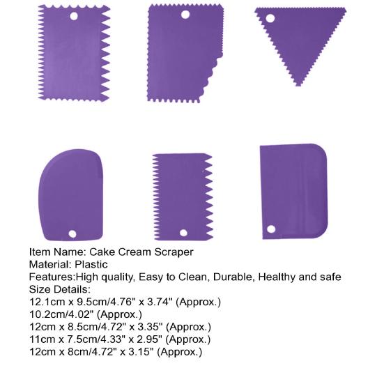 6 Stück/Set Kuchenschaber Gesund Antihaftend Leicht zu Reinigen Flexibel Sicher Kuchen schneiden Leichtgewichtiger Halbkreis-Schaber für Konditorei