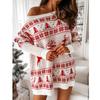 Damen S Lockerer Langarm Strickpullover Weihnachtsmuster
