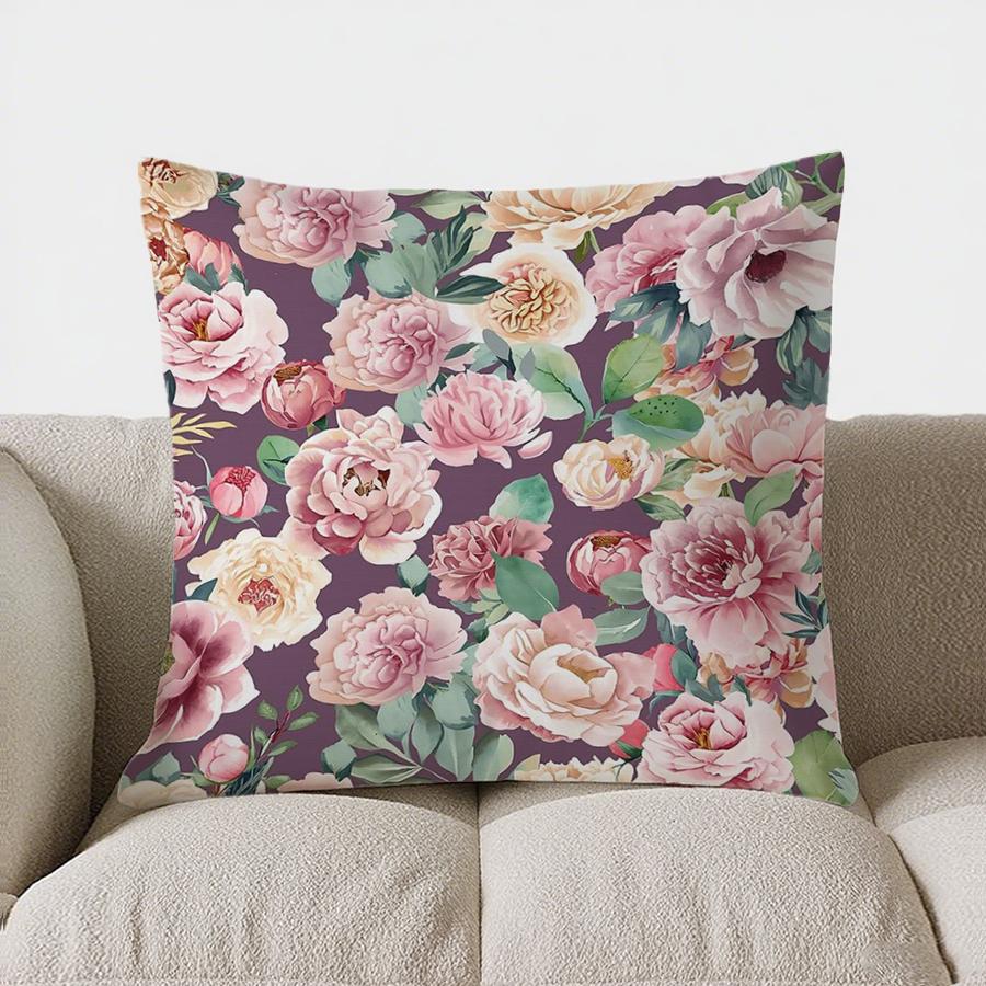 Colorful Floral Pattern Doublesided Printed pillow cover Short plush Suitable living rooms bedrooms sofas throw cushion cover