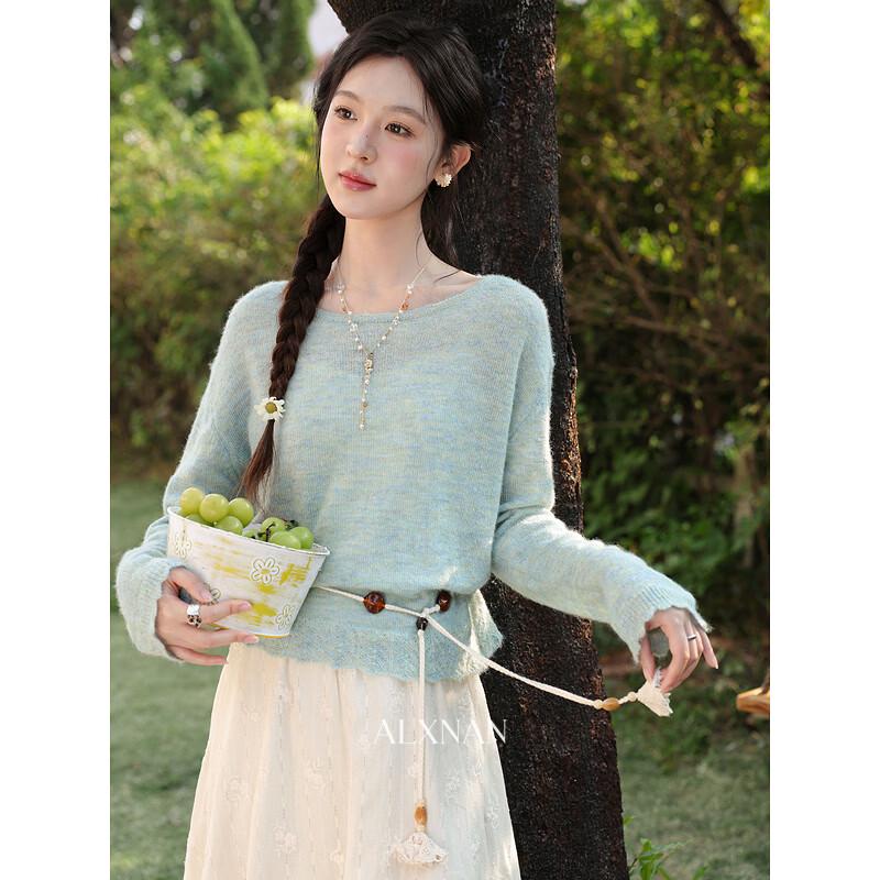 

Women s Teal Blue Relaxed Long-Sleeve Knit Cardigan L