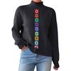 Women's Fashion Crocheted Patchwork Knitted Top With Half-high Collar And Pullover Sweater