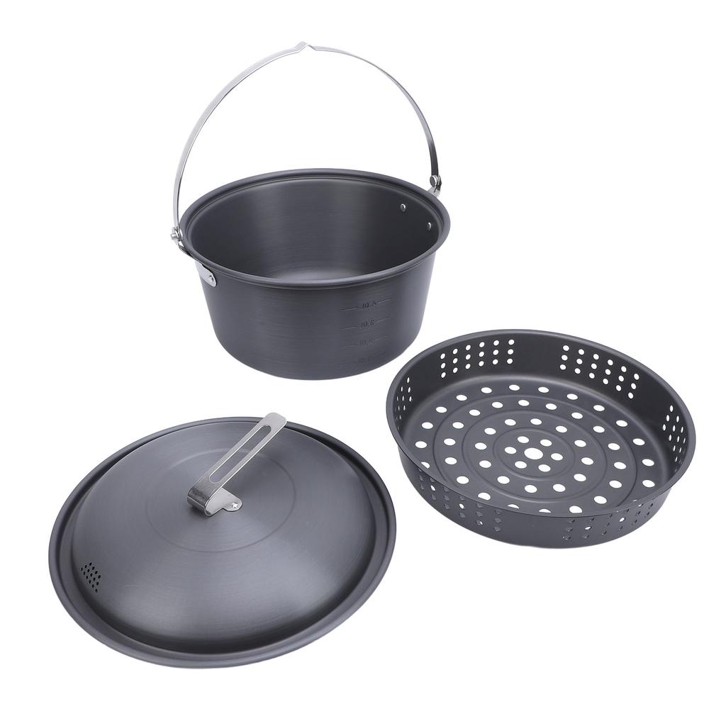 Outdoor Picnic Pot 5L Large Capacity Portable Camping Cookware Kit for Barbecue Cooking Boiling