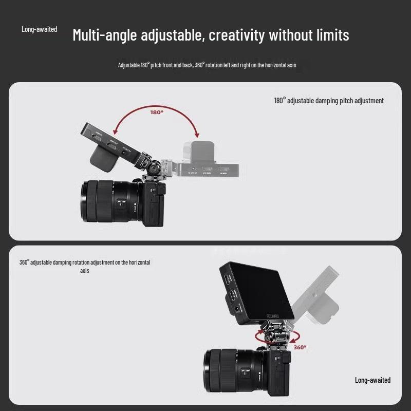 All-Metal Aluminum Alloy Snail Ball Head Hot Shoe DSLR/Phone Clip Monitor Bracket
