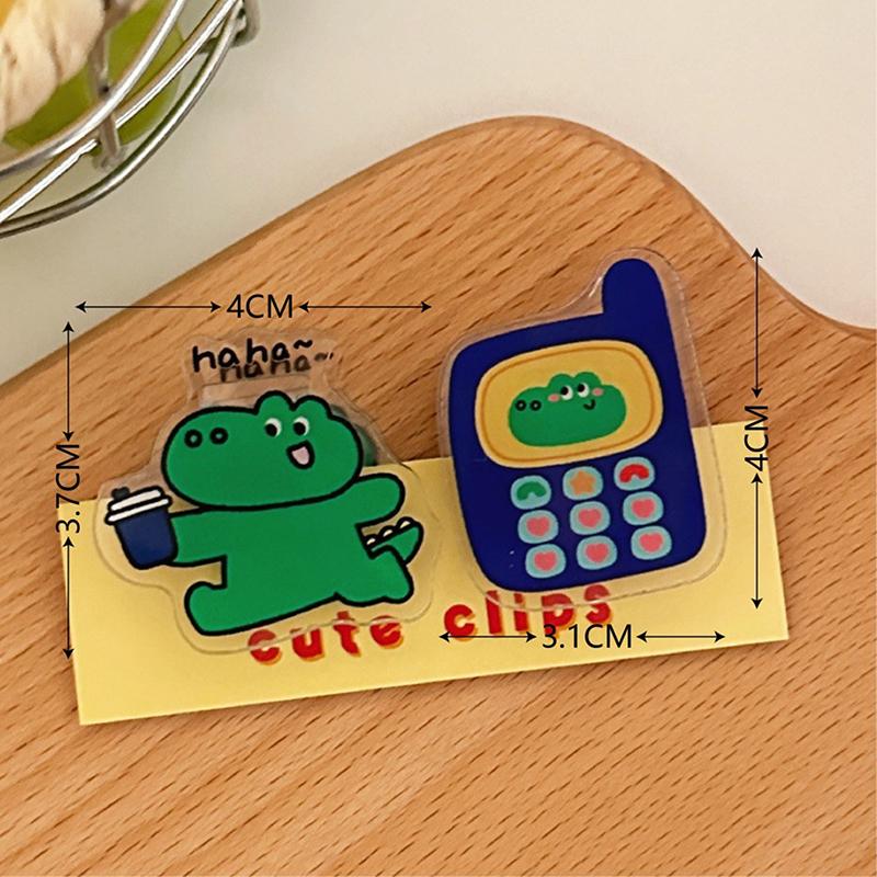 1 Paar Süßer INS Animierter Obst-Siegelclip Notizclip Cartoon-Dekoration Geschenk Acrylclip Büroaccessoires