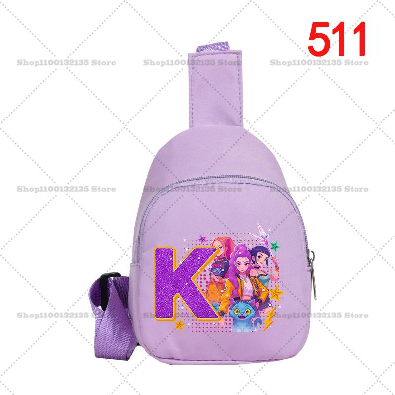 Yiran toy 1 KPop Demon Hunters Borsttas voor Meisjes Anime Cartoon 26letters stof Schoudertas Studenten Mini Draagbare Crossbody Tas Duurzame Cadeaus