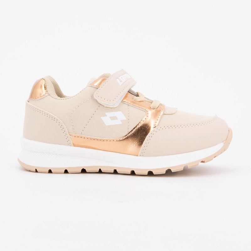 

Two-tone sneakers with velcro white beige sole Verone Child LOTTO 26 бежевый