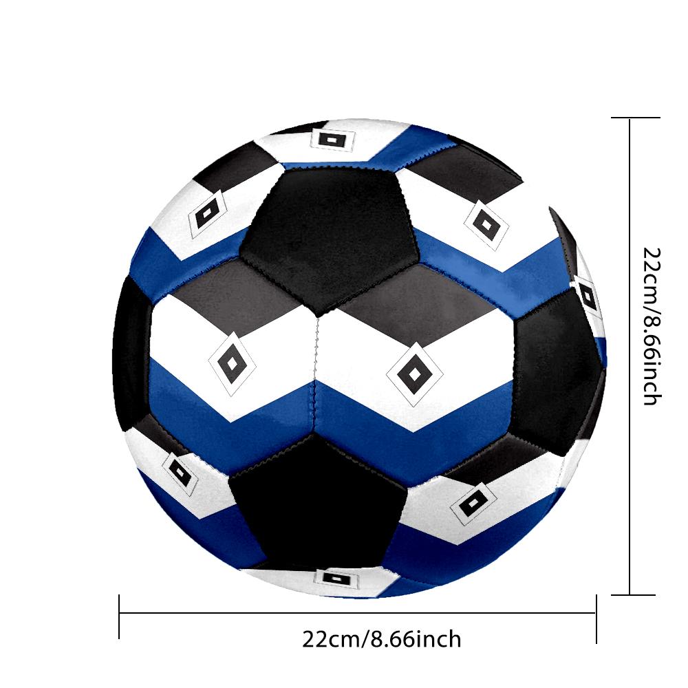 SIZE 5 Hamburger SV Soccer Ball Colorful All Ages Machine Stitched PVC Competition Ready Durable High-Bounce
