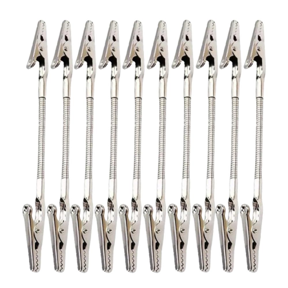 

10Pcs Multifunctional Universal Crocodile Clip Adjustable Broken Incense Clip Outdoor Camping 28CM-Threaded Style