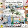 3D Printed Bus Surfboard With Palm Tree Pattern Bedding Cover Pillowcase Luxury Home Textiles Cartoon Car Camp Duvet Cover Sets