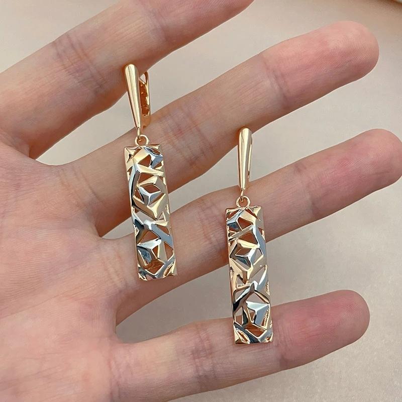 Korea Ins  Hollow Geometric Pendant Earrings Ladies Retro Trend Personality Party Jewelry Accessories Gifts