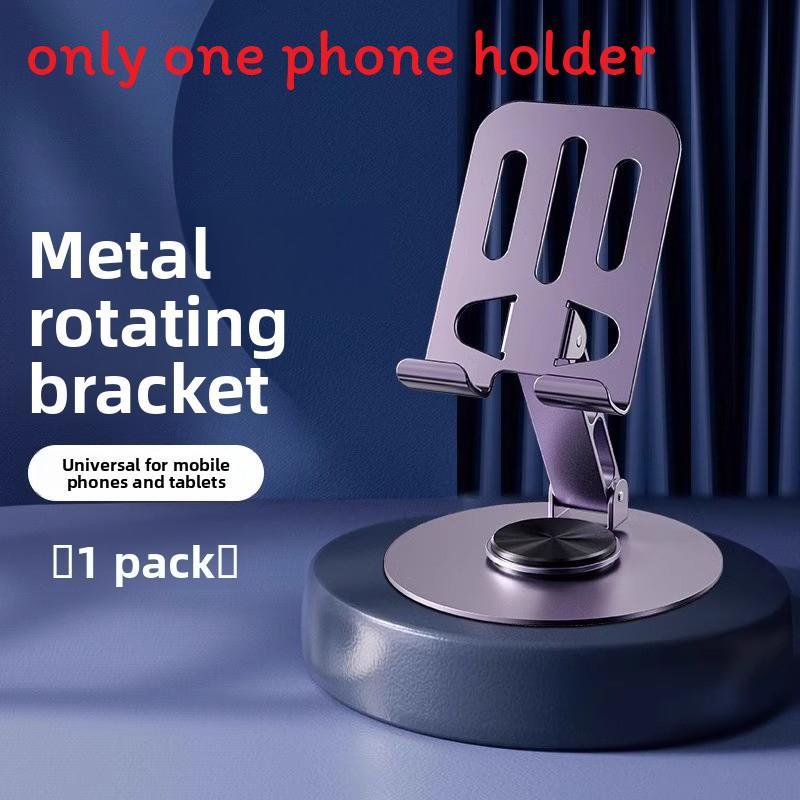 Metal 360 Degree Rotating Phone And Tablet Stand For Desk And Streaming Use