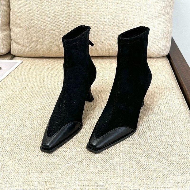 Ele ort Μπότες Γυναικείες με Λεπτό Τακούνι Επένδυση Fce Μοντέρνες Μπότες Άνοιξη Φθινόπωρο Μυτερό Toe Στενή Εφαρμογή Ψηλοτάκουνες Μποτάκια