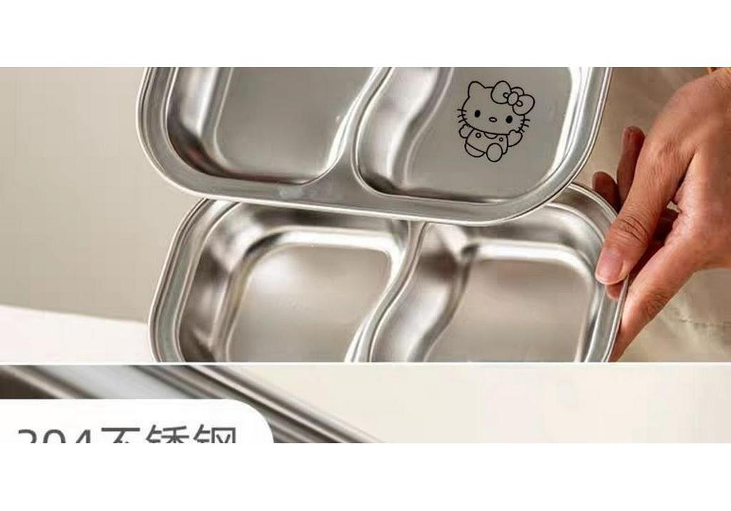 304 Stainless Steel Baby Plate - Compartmentalized, Anti-Fall, Food Safe for Kids