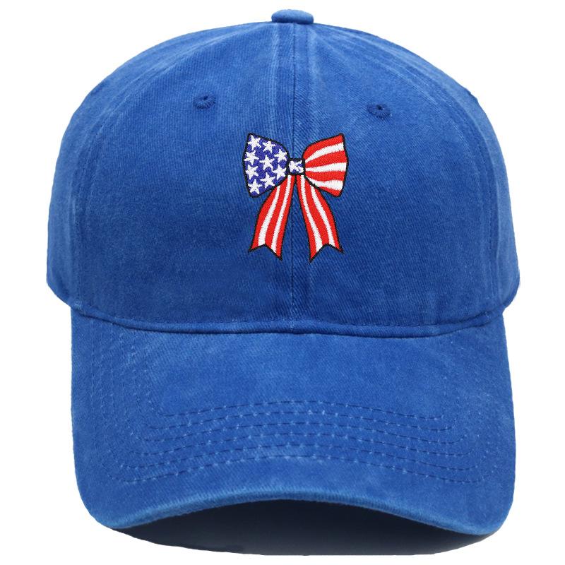 Independence Day Washed Cotton Cap High Quality USA Flag Pattern Embroidery Baseball Cap Men And Women Outdoor Sports Dad Hats