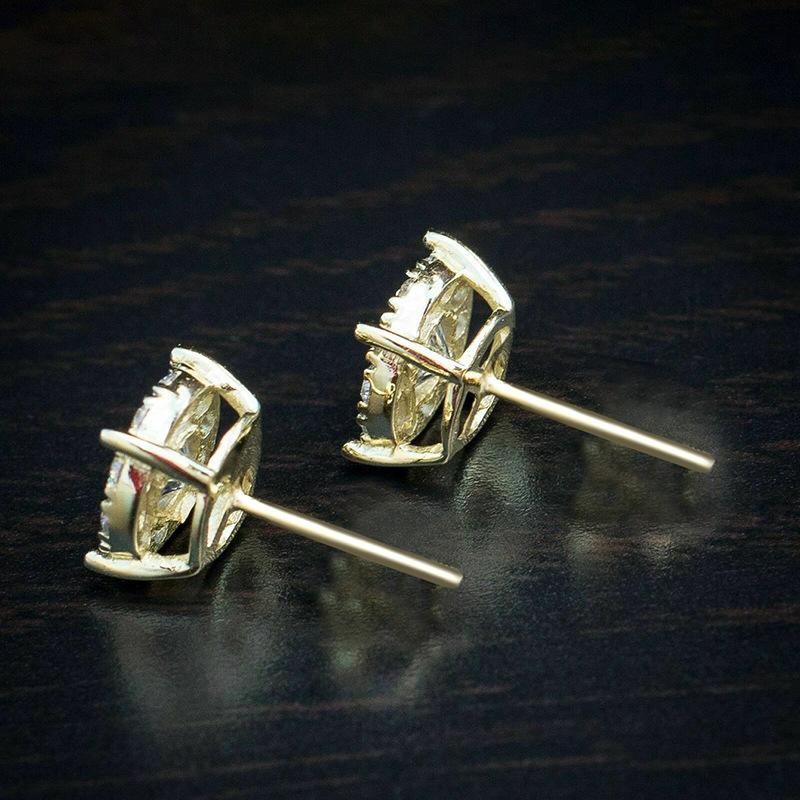 Full of Zircon Stud Earrings, Popular Hip-hop Four-claw Round Earrings, Simple Commuter Versatile Women's Earrings