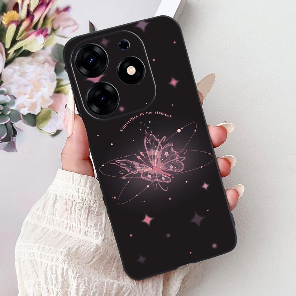 For Tecno Spark 10 Pro Phone Case Spark 10Pro 4G KI7 Elegant Floral Cat Printing Soft Silicone TPU Cases