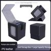 Large Capacity Leather Card Storage Box with Diamond Pattern for Pokémon & Three Kingdoms Kill Game Cards