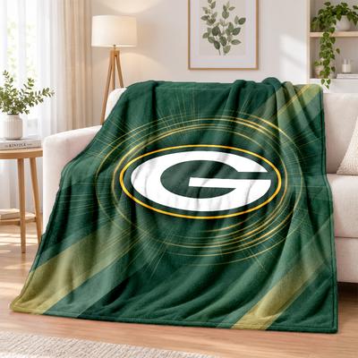 Green Bay Packers Printed Flannel Blanket Warm Comfort Bed Throw For Indoor Home Decoration