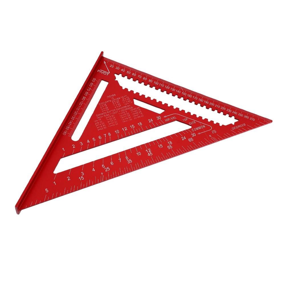 Aluminum Alloy Rafter Square Red Color Carpenter Square Triangle Angle Protractor Woodworking