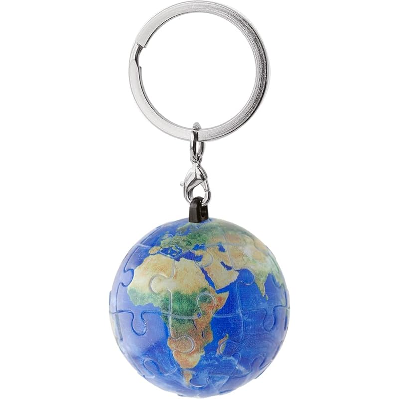 

[Slip-on] puzzle keyring globe puzzle key ring PNK-7801 translucent