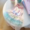 Bunny Ears Dog Dress Tulle Tutu Skirt Pet Dress with 3D Rabbit Ears Cute Bunny Dress for Dogs Cats Party Holiday Outfit