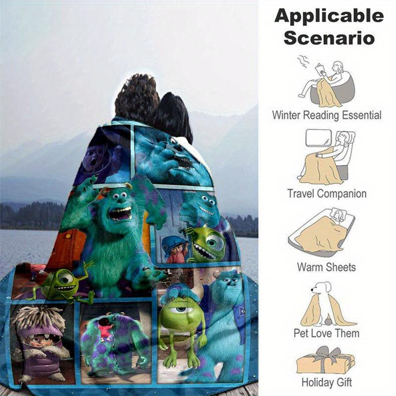 Monsters Blanket  Ultra-Soft, Warm, Cozy Throw for Living Room, Sofa, Four Seasons Travel Accessory  Cute Cartoon Character Home Decoration