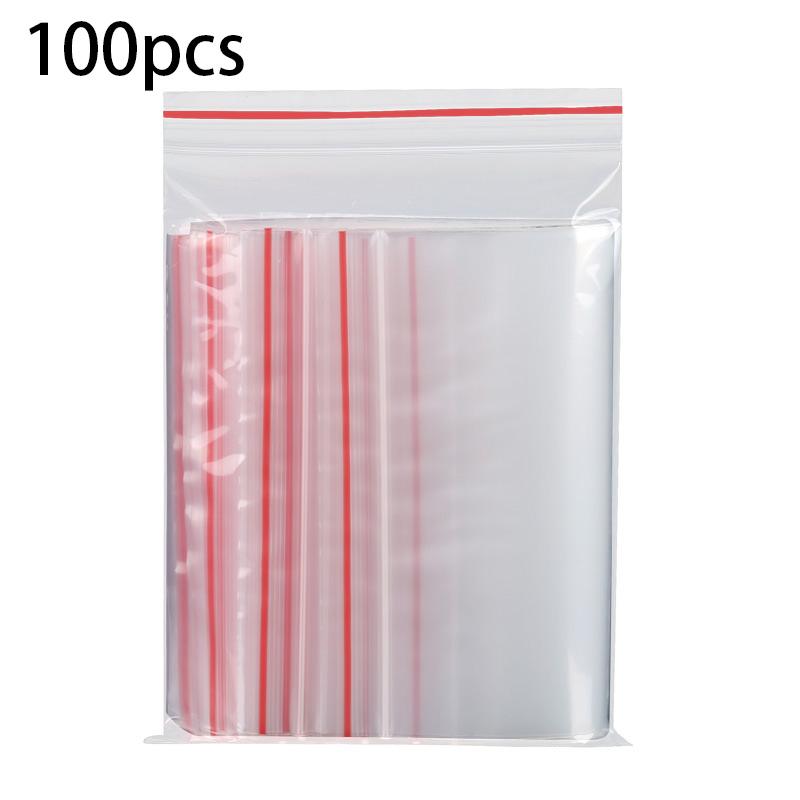 10x15cm Ziplock Bags Resealable Plastic Pouches, Thick Clear Bags for Storage 100 Pcs