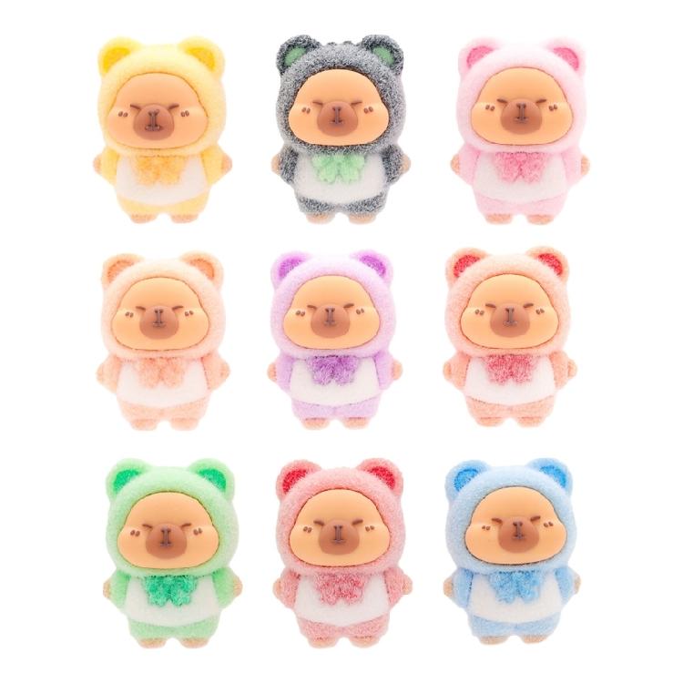 

9 Flockeds Capybaras Animal Desk Toy Miniature Safe Collectibles for Kids Room Decoration Creative Party Gifts 1