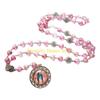 F26C Vintage Hollowed Out Rose Heart Beads Rosary Necklace Christian Prayer Fashion Jewelry Accessories for Stylish Women Men
