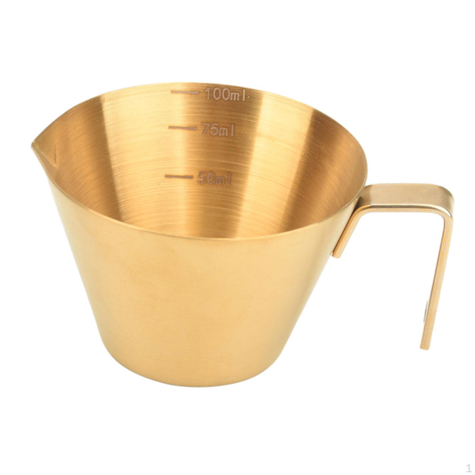 Coffee Measuring Cup for Espresso And Tea with Single Spout gold