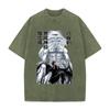 Anime Jujutsu Kaisen Fushiguro Megumi Makora Print T-shirt Men Women Tshirts Cotton Clothing Retro Washed T Shirt Harajuku Tops