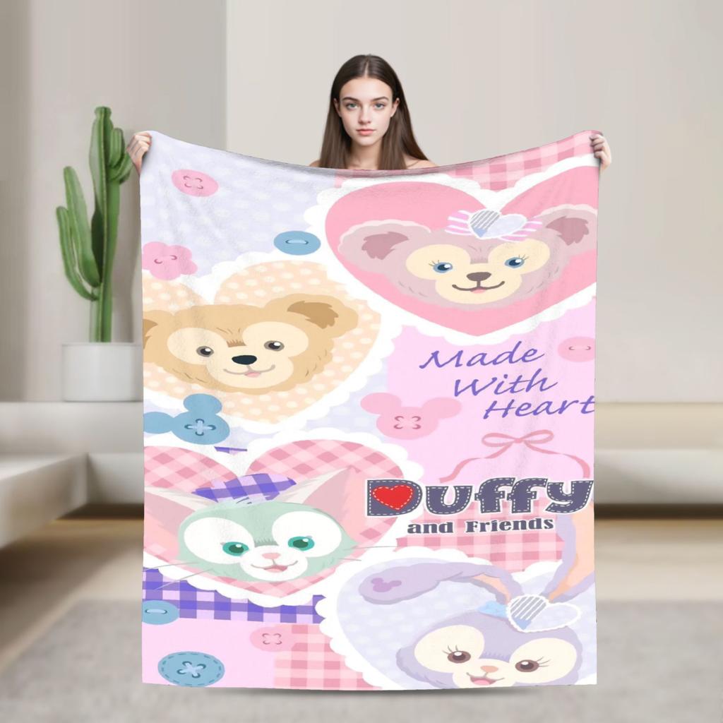 Duffy Bear & Friends ShellieMay Blanket Cartoon StellaLou Gelatoni Flannel Funny Warm Throw Blanket for Home Winter