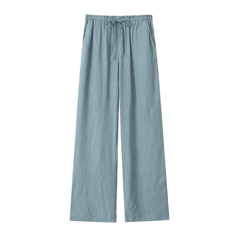 Western Style 2024 Summer New Women clothes High Waist Slimming Versatile Straight Textured Trousers 4391450 741