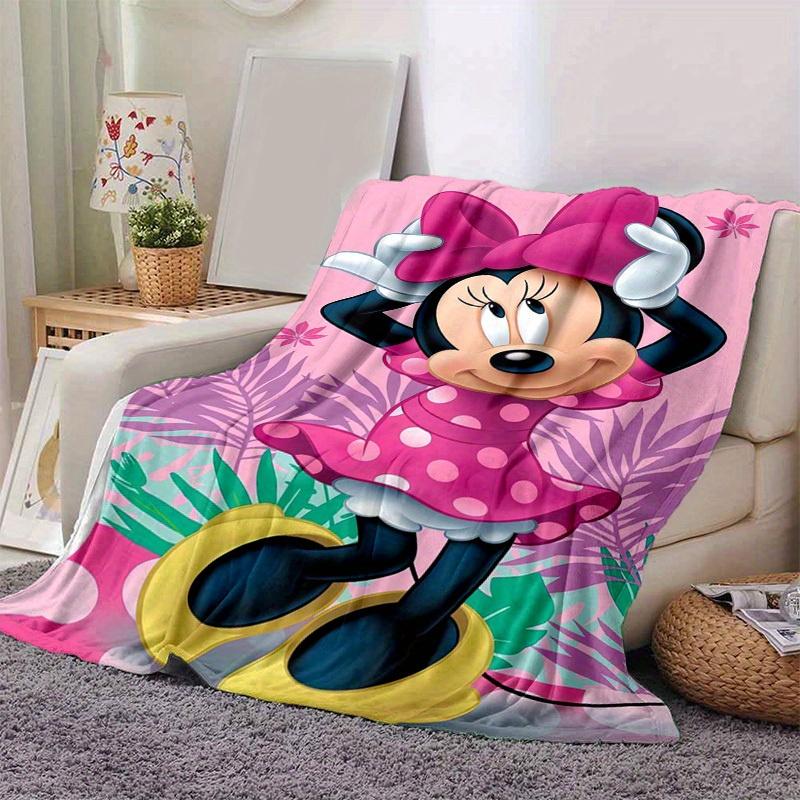 1pc, Minnie Mouse Pink Polka Dot Throw Blanket, Soft Coverlet for Bed, Couch, Travel, Camping, Car, Beach, Office Nap, Perfect Gift for FriendsX017