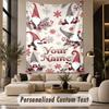Gnome (225) Theme Custom Tapestry Personalized Custom Name Text Wall Hanging Tapestry Home Decor Background Cloth