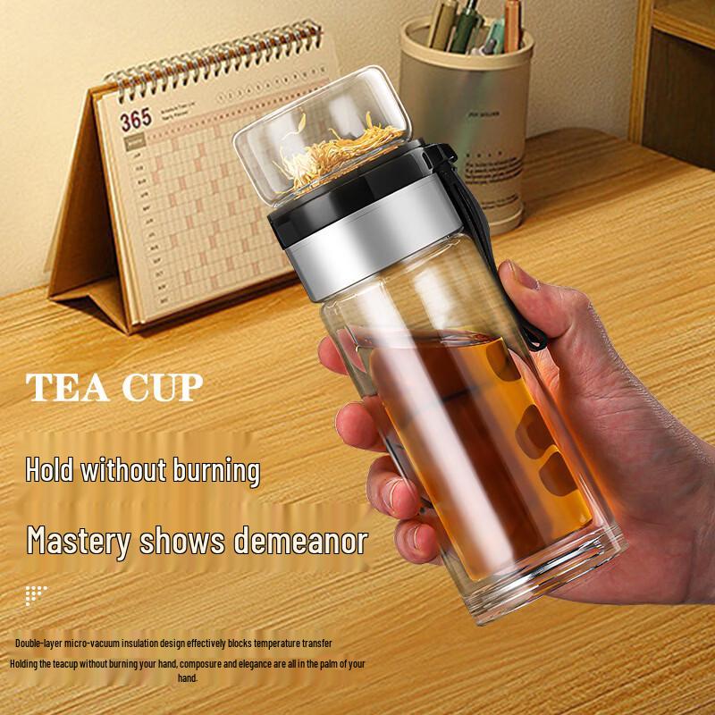 OLOEY Premium Double-Wall Glass Tea Infuser Set