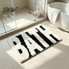 Soft Plush Floor Carpet Modern Bath Mat, Absorbent Non-Slip Bathroom Rug, Fun English Letters, Machine Washable Mat Cozy Rug for Tub Sink Non Slip
