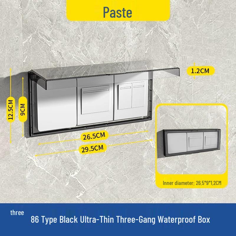 Yuba Switch Waterproof Bathroom Socket Cover - Splash-Proof Adhesive Protector