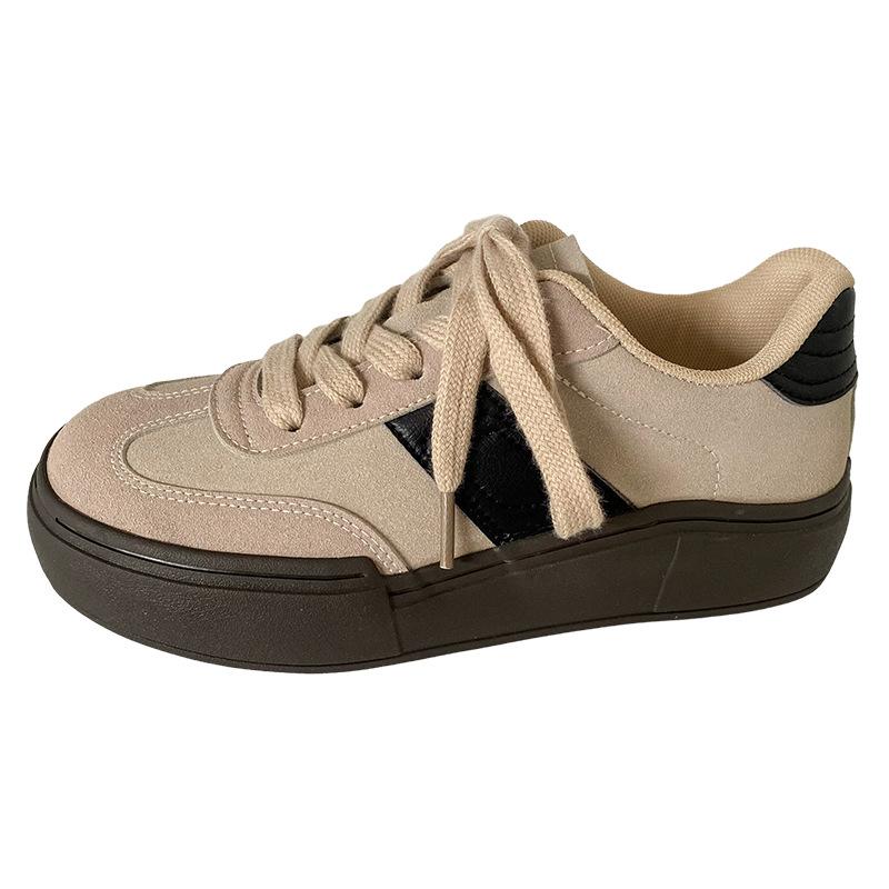 

B-9381 latex insole/retro Dexun shoes women s shoes autumn 2024 new versatile niche board shoes casual shoes 40 абрикосовий