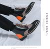 British Men's Mid-High Leather Brogue Boots: Fashionable Retro Business-Casual, Pointed Toe, Height-Increasing.