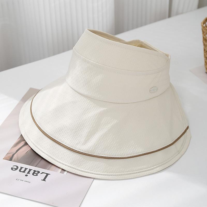 Simple small standard lady outdoor sun hat temperament fashionable and versatile topless foldable ponytail empty top hat
