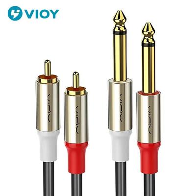 6.35mm To RCA Cable Dual 1/4 TS Male To Dual RCA Male Stereo Audio Cable for Guitar AV Receiver Speaker Amplifier Home TheaterGood Product