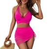 Plus Size Women's Backless Mesh Skirt Cover-up Two-piece Swimsuit - Sexy European and American Style