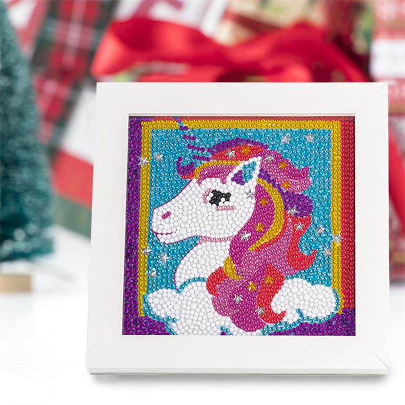 Kids Full Drill 5D Diamond Painting Kit, Cartoon Animal Handmade Diy Diamond Paste Decor Art