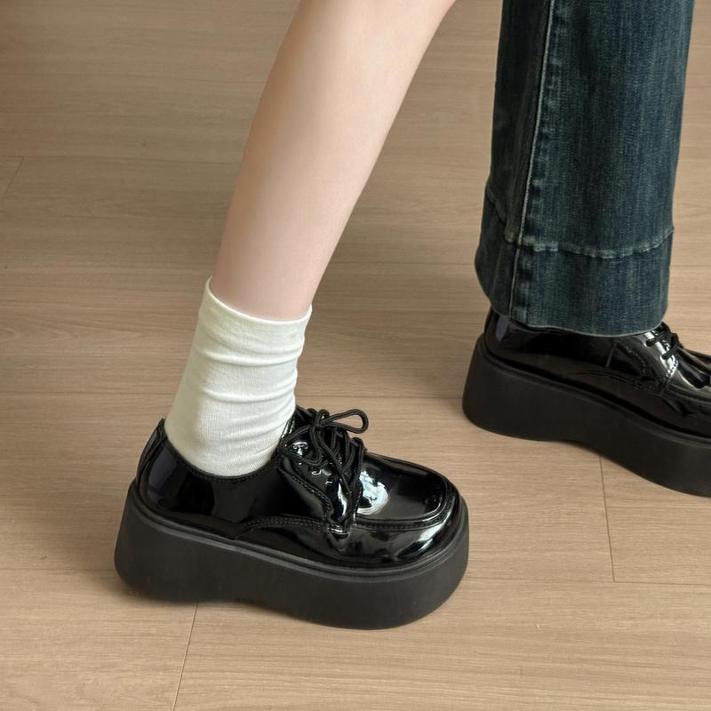 

Модная Новая Удобная И Износостойкая Женская Обувь Весна И Осень Однотонная Шнуровка Круглый Носок Повседневная Обувь 35