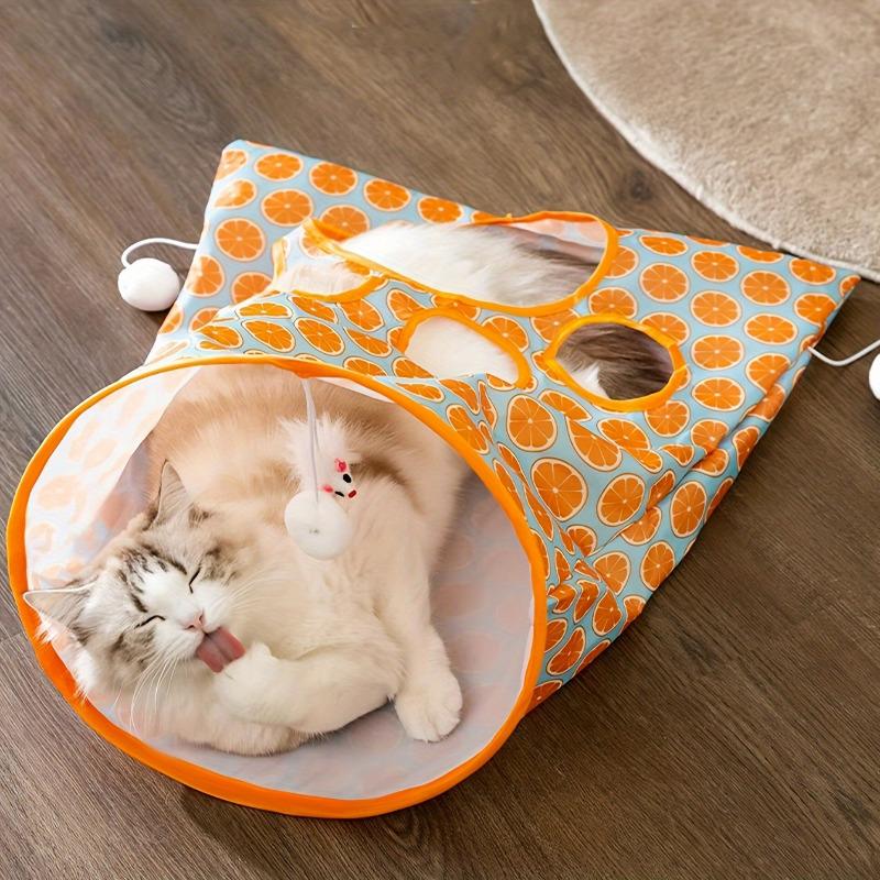 Interactive Cat Tunnel Toy with Crinkle Paper Collapsible Cat Tube for Indoor Play and Exercise